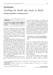 Cracking the Brazil Nut - Trusts in Brazil Articled published in Trusts and Trustees by Geoffrey Cone at Cone Marshall